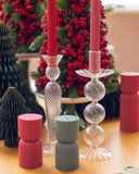 Castiçal Prism em Vidro - 23x10 cm