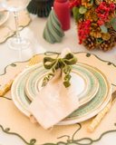 Porta Guardanapo Laço com Ondinhas Verde Oliva