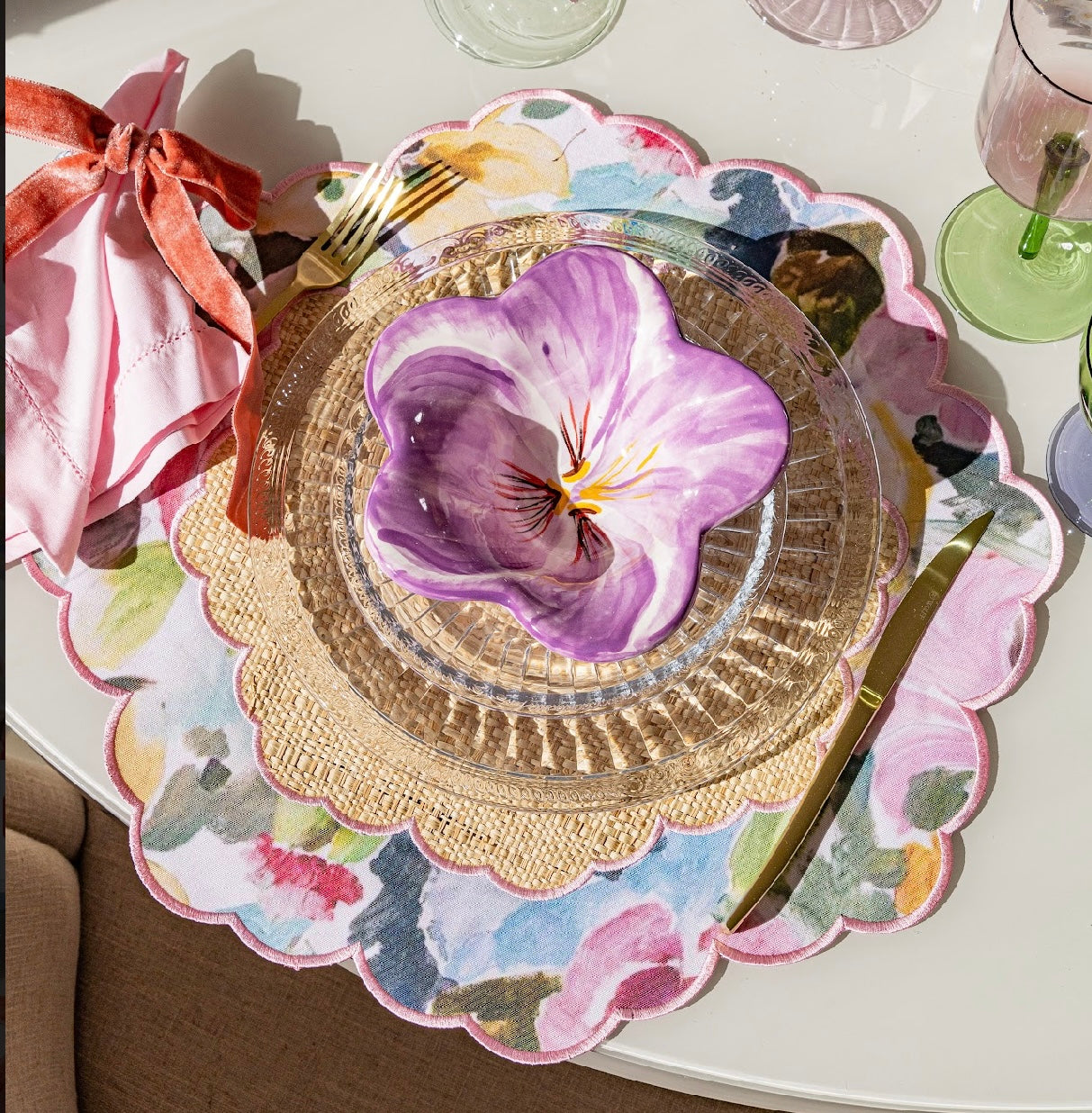 Conjunto 4 Peças Jogo Americano Palha Le Jardin