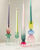 Castiçal Decorativo de Vidro Borossilicato Bold Red and Green - 25 x 4 cm