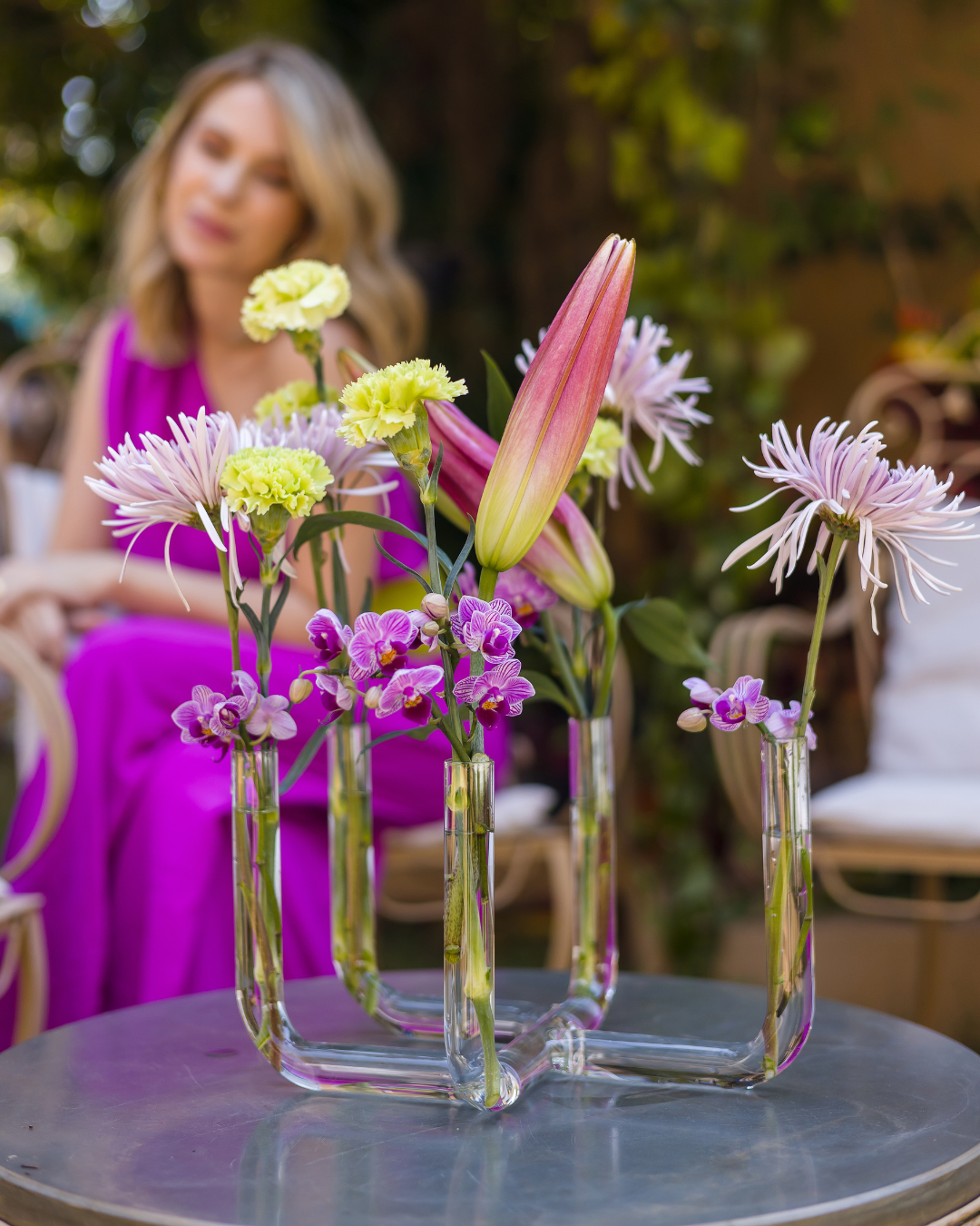 Vaso Cinco Pontas M em Vidro - 22 x 18 cm