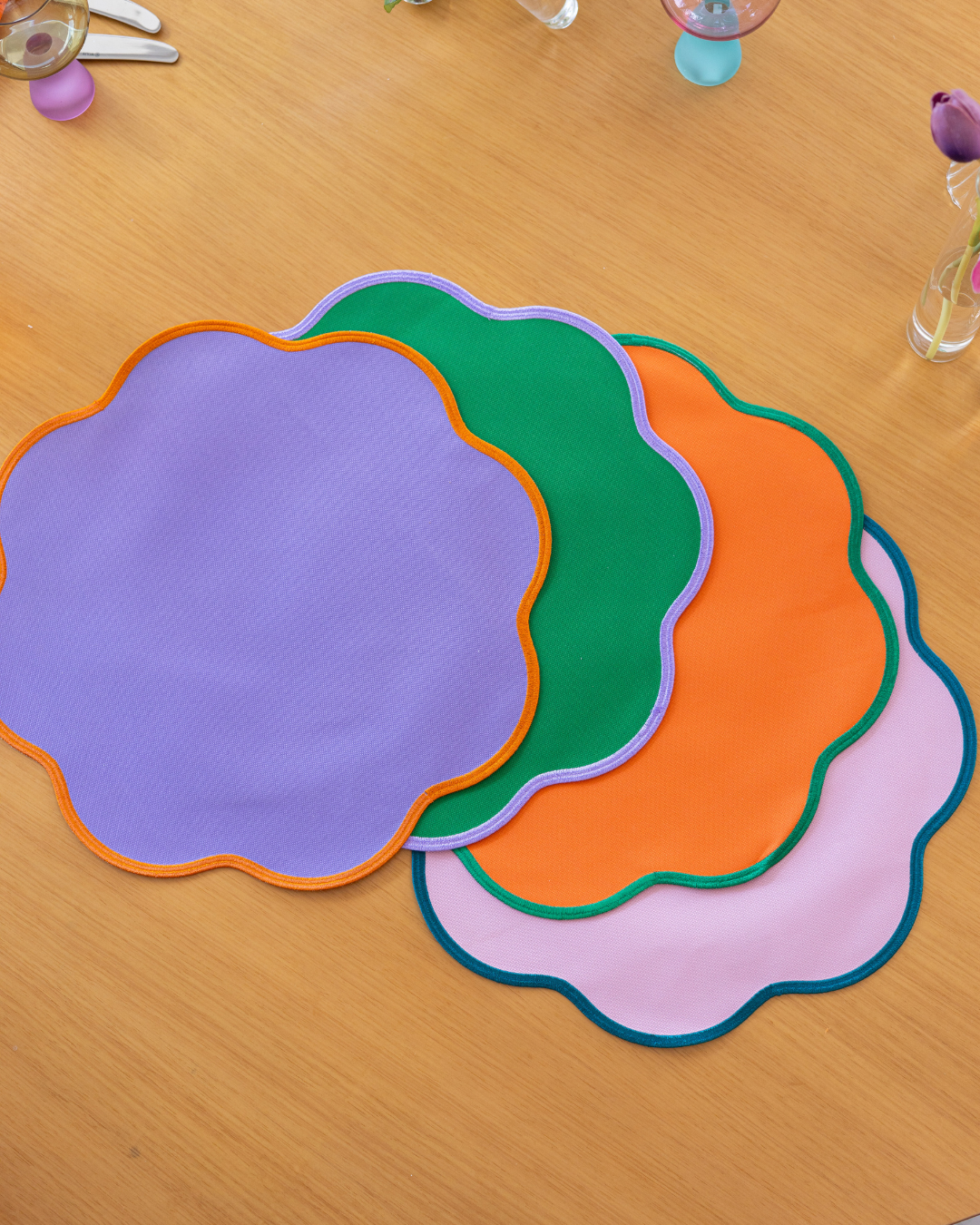 Conjunto 4 Peças Jogo Americano Xadrez Double Face Bold I - Sem Guardanapo