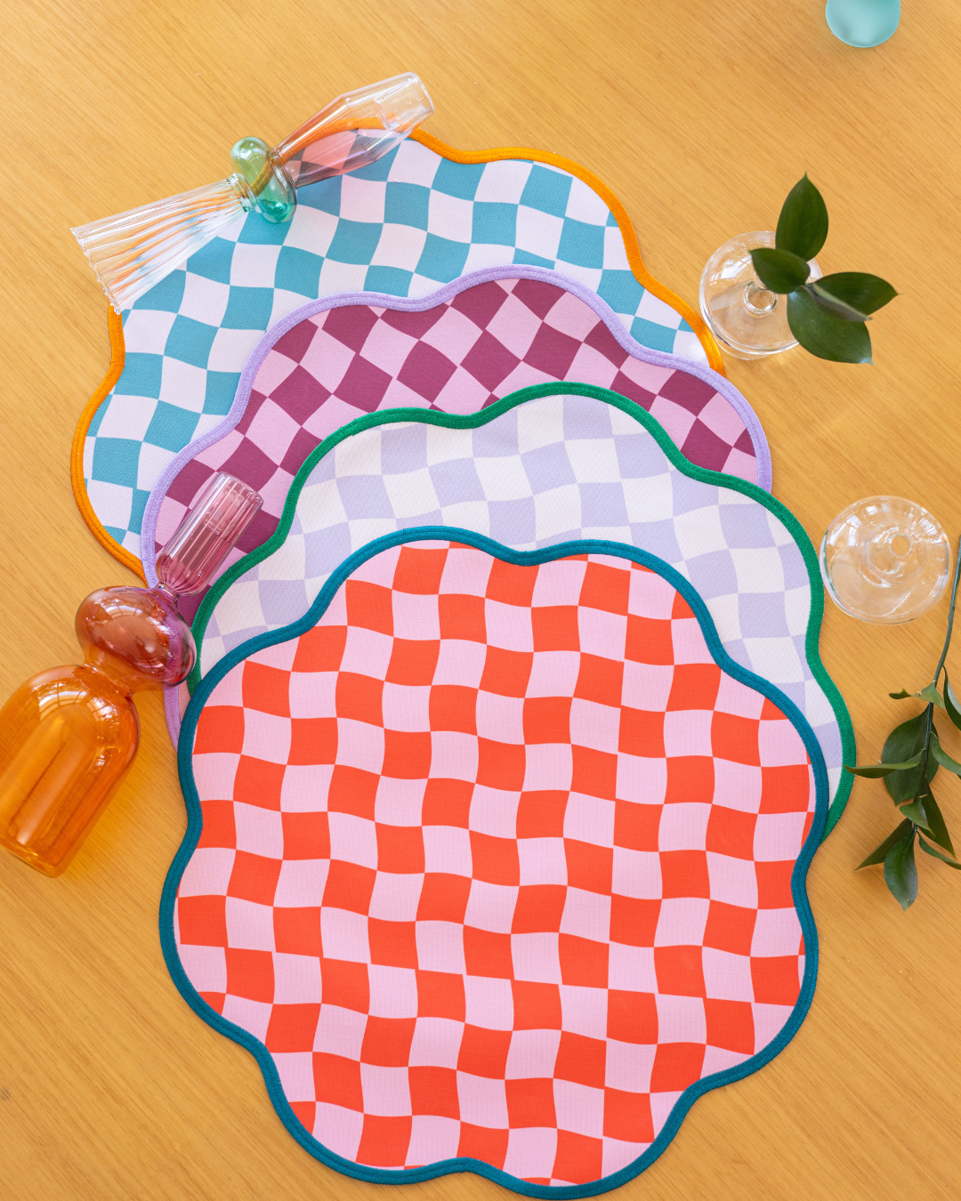 Conjunto 4 Peças Jogo Americano Xadrez Double Face Bold I - Sem Guardanapo