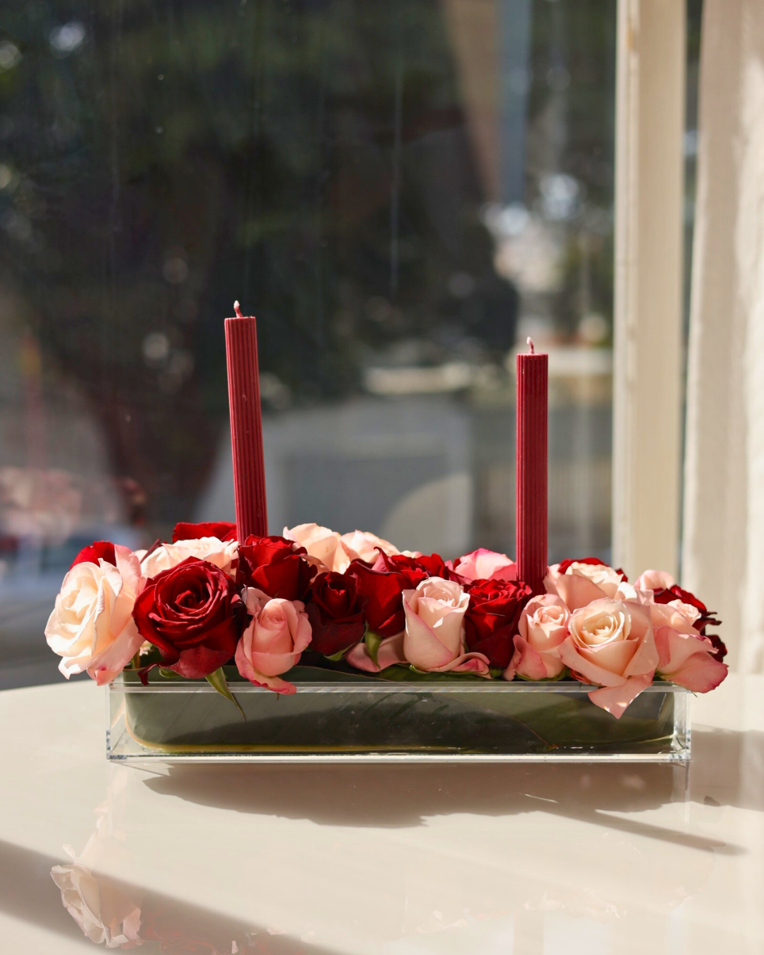 Vaso Acrílico Retangular 16 Furos 34 x 10 x 7 cm