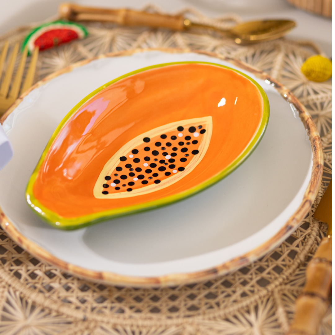 Porta Mamão em Cerâmica - Sementes