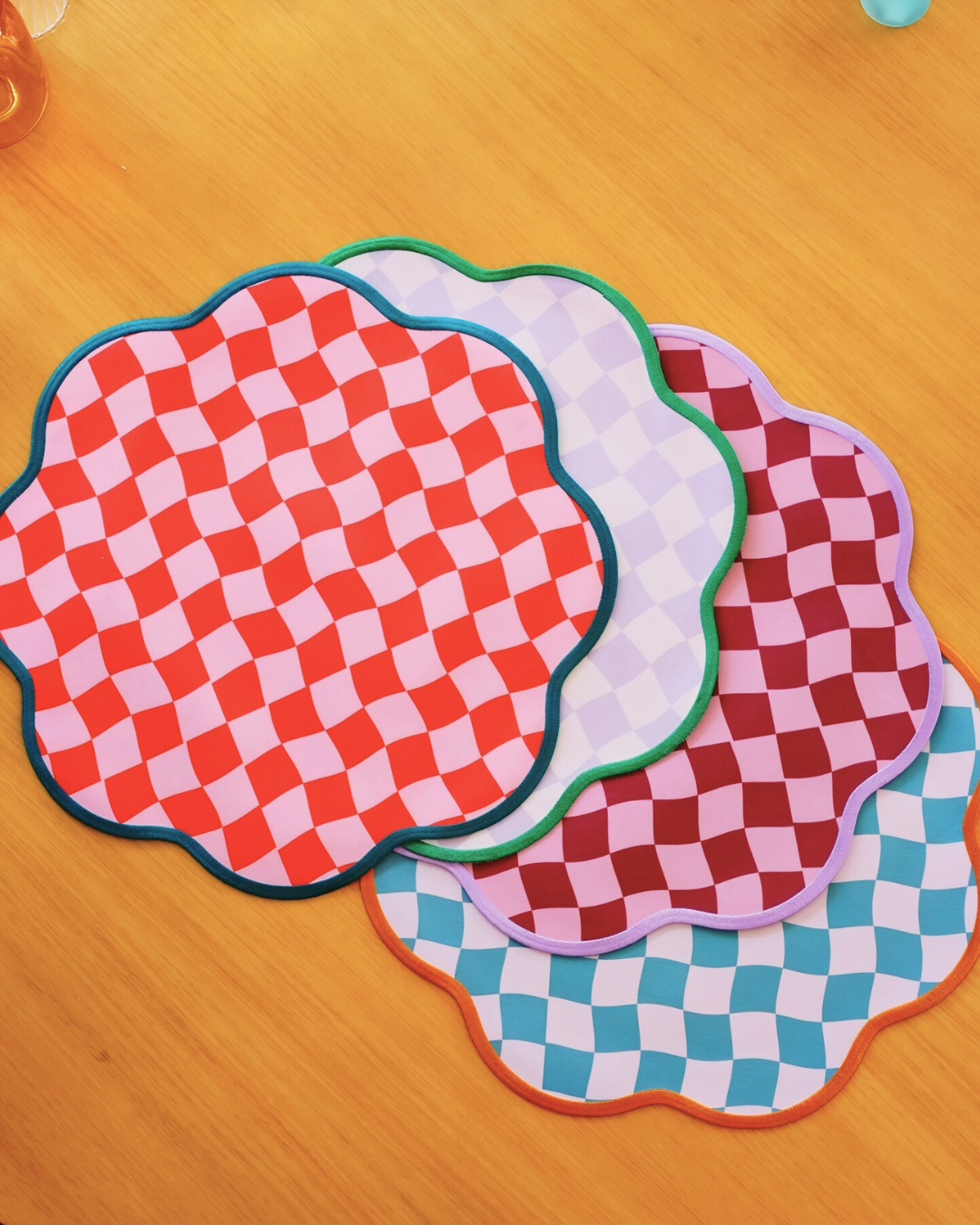 Conjunto 4 Peças Jogo Americano Xadrez Double Face Bold I - Sem Guardanapo