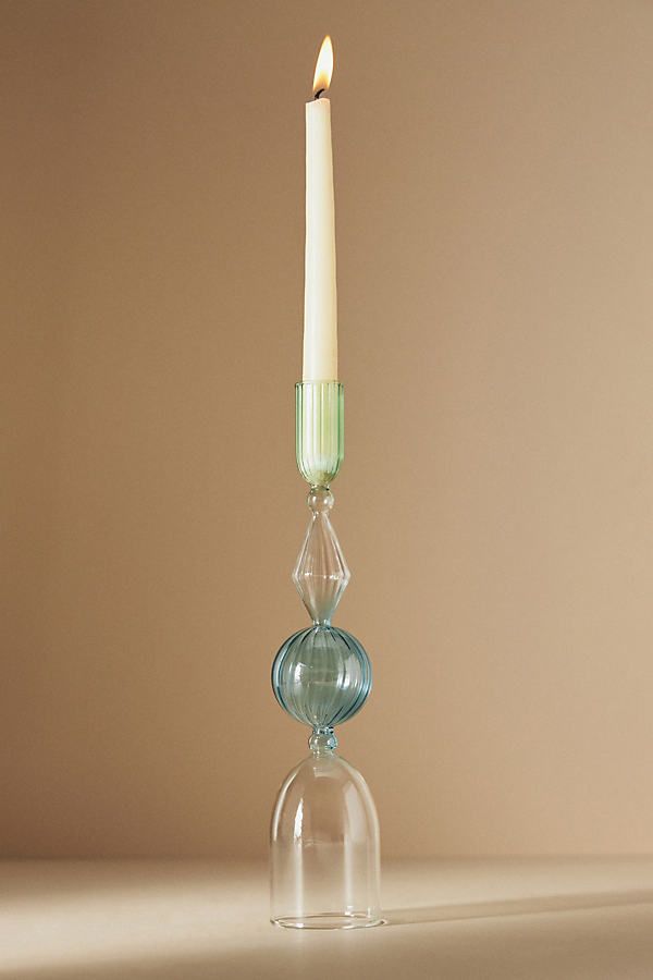 Castiçal Aura em Vidro - 25x5 cm