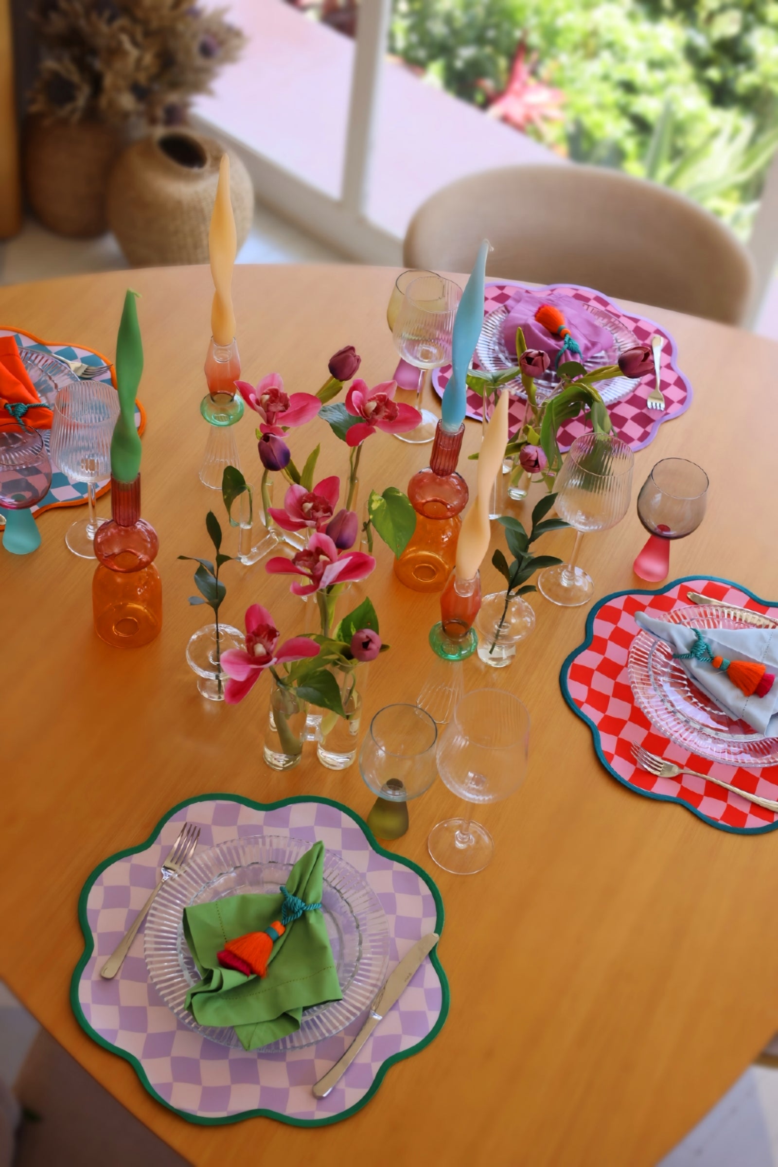 Conjunto 4 Peças Jogo Americano Xadrez Double Face Bold I - Sem Guardanapo