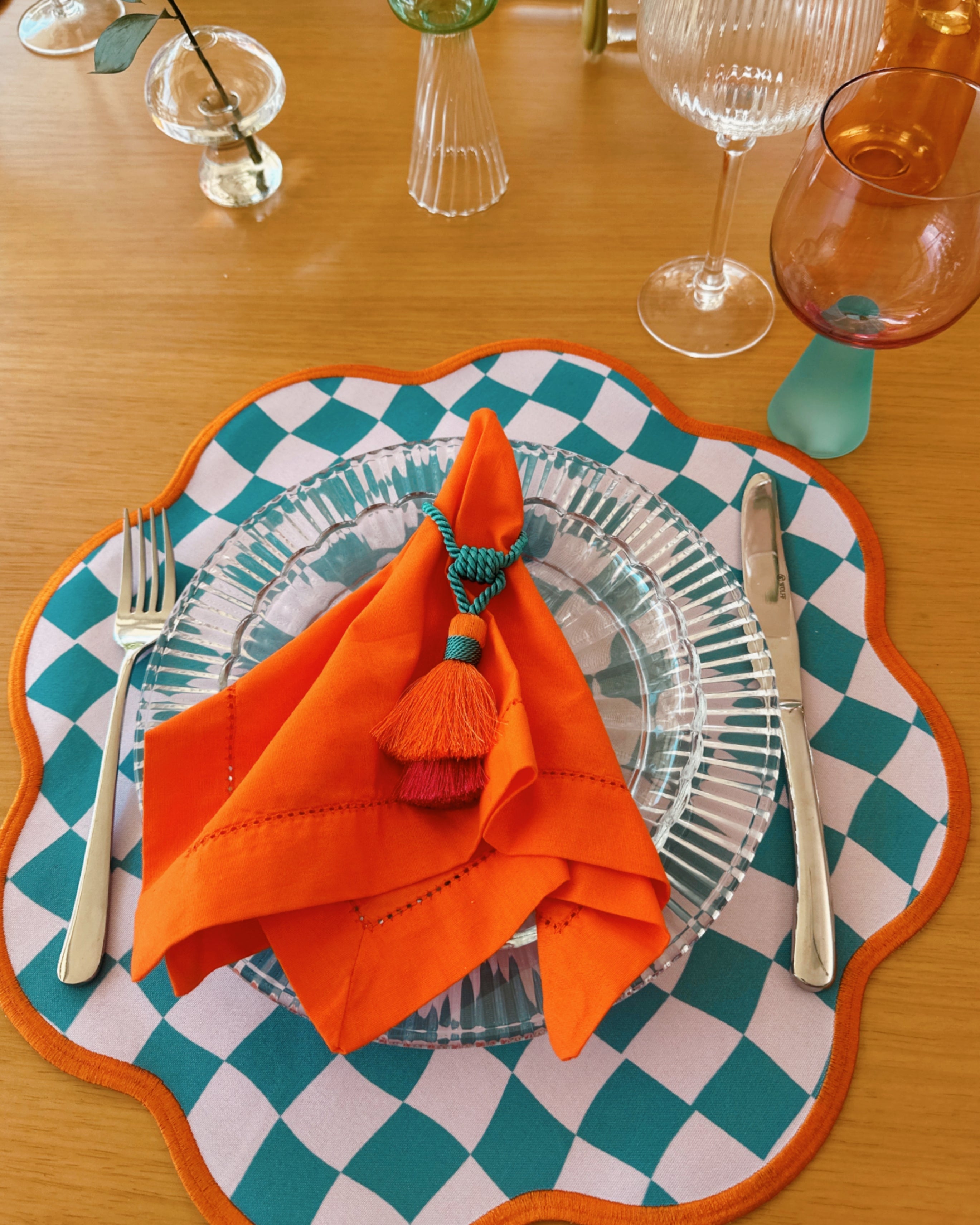 Conjunto 4 Peças Jogo Americano Xadrez Double Face Bold I - Sem Guardanapo