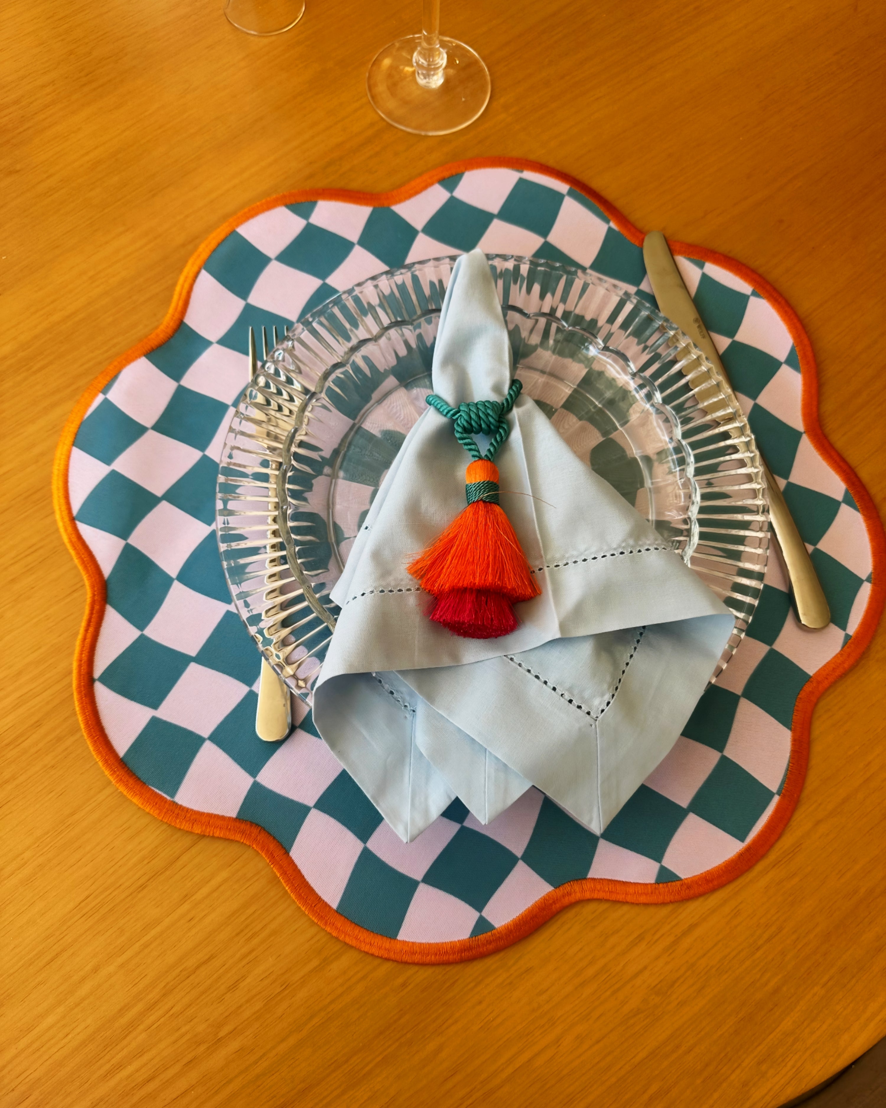 Conjunto 4 Peças Jogo Americano Xadrez Double Face Bold I - Sem Guardanapo