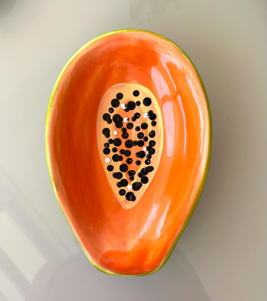 Porta Mamão em Cerâmica - Sementes