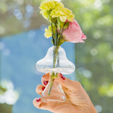 Vasinho Cogumelo Mushroom Bloom em Vidro - 12x9 cm