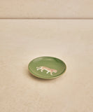 Prato Decorativo Tiger Verde Luxo em Cerâmica - 12,5 cm