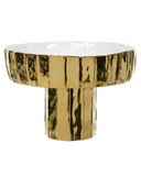 Centro de Mesa Decorativo Éclat de Porcelana Dourado e Branco 15,5cm x 22,5cm
