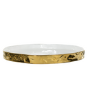 Bandeja Éclat de Porcelana (Branco e Dourado) 2,6cm 26,7cm x 21,7cm