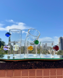 Conjunto de 6 Xícaras Transparentes com Esferas Coloridas - 100 ml