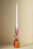 Castiçal Decorativo de Vidro Borossilicato Bold Red and Orange - 28x8 cm