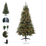 Árvore de Natal com Berry e Pinha 400 LEDS com Base Giratória - 2,1m