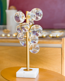 Escultura Decorativa Cristal Transparente e Dourada 36x18x18 cm