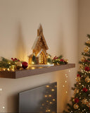 Casa Natalina de Madeira com Luzes LED - 31cm