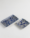Prato Decorativo Estampado Ciary Square – Azul e Branco