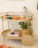 Carrinho Bar Duna Champanhe e Fendi - 75x78x62