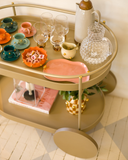 Carrinho Bar Duna Champanhe e Fendi - 75x78x62