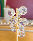 Escultura Decorativa Cristal Transparente e Dourada 36x18x18 cm