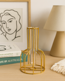 Vaso Decorativo Glacis com Estrutura Dourada