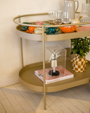 Carrinho Bar Duna Champanhe e Fendi - 75x78x62