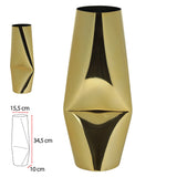 Vaso Decorativo Aço Inox Dourado Flair Metal - M