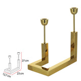 Candelabro Aço Inox Metal - 27x23x12,7cm