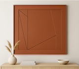 Quadro Abstrato Geométrico em Terracota