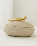 Caixa Pedra com Lagarto Esculpido