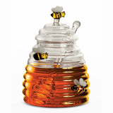 Meleira de Vidro com Tampa e Pegador Lovely Bee 470 ml