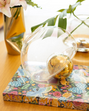 Vaso de Vidro Metal Dourado – 22x22x19