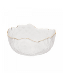 Bowl de Cristal Martelado com Borda Dourada Taj