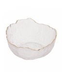 Bowl de Cristal Martelado com Borda Dourada Taj