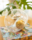 Vaso de Vidro Metal Dourado – 22x22x19
