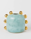Vaso Ana Com Ouro - Turquesa