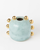 Vaso Ana Com Ouro - Turquesa