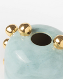 Vaso Ana Com Ouro - Turquesa