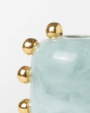 Vaso Ana Com Ouro - Turquesa
