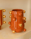 Vaso Nina Bolotas Ouro Alternado Ocre 18x9 cm