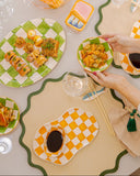 Kit em Cerâmica Xadrez Sushi Haru - Laranja