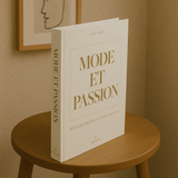 Caixa Livro em MDF - Off White e Dourado Mode et Passion  31,5X23X4cm