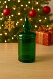 Vela Decorativa de Natal de Vidro Verde- M