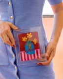 Caixa de Acrílico com Pintura Floral Vermelha - M