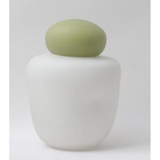 Vaso Vidro Branco com Tampa Verde Latch - 26x17cm