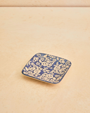 Prato Decorativo Estampado Ciary Square – Azul e Branco